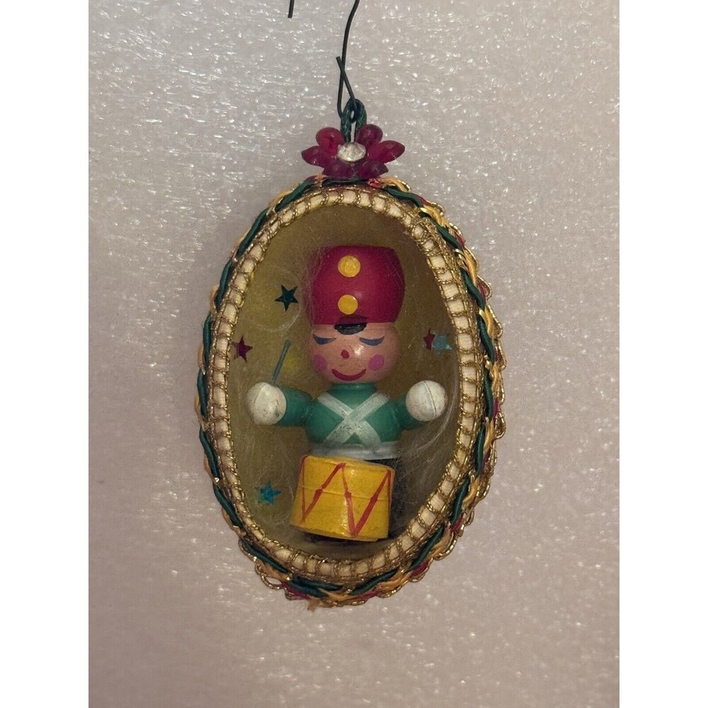 Christmas Tree Ornament Embellished Egg Shell Toy Soldier Holiday Decorations